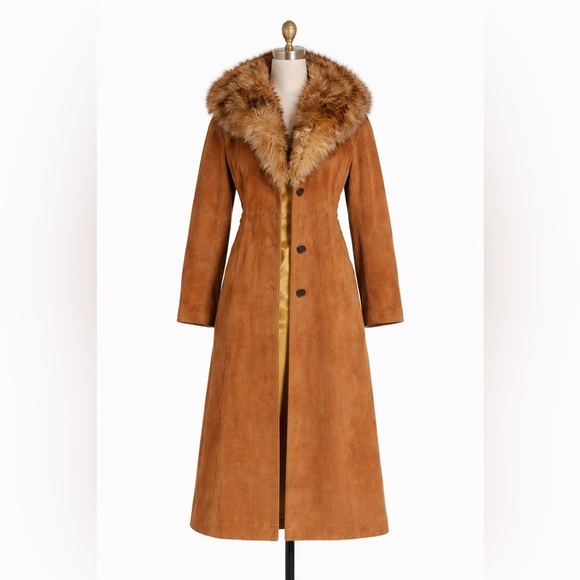 Vintage Jackets & Blazers - Vintage Penny Lane Coat with Fur Collar